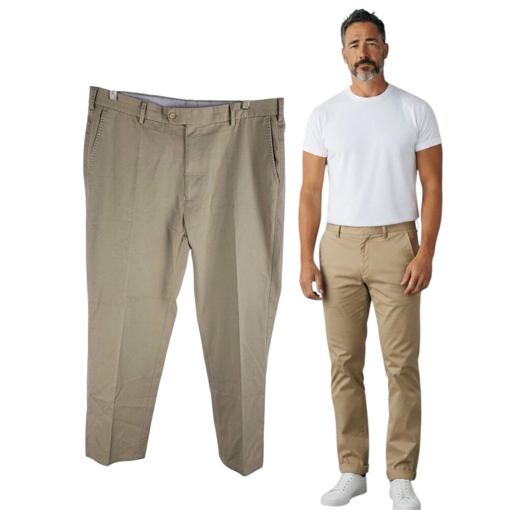 Peter Millar Core Raleigh Washed Twill Pants Straight Leg Beige size 38